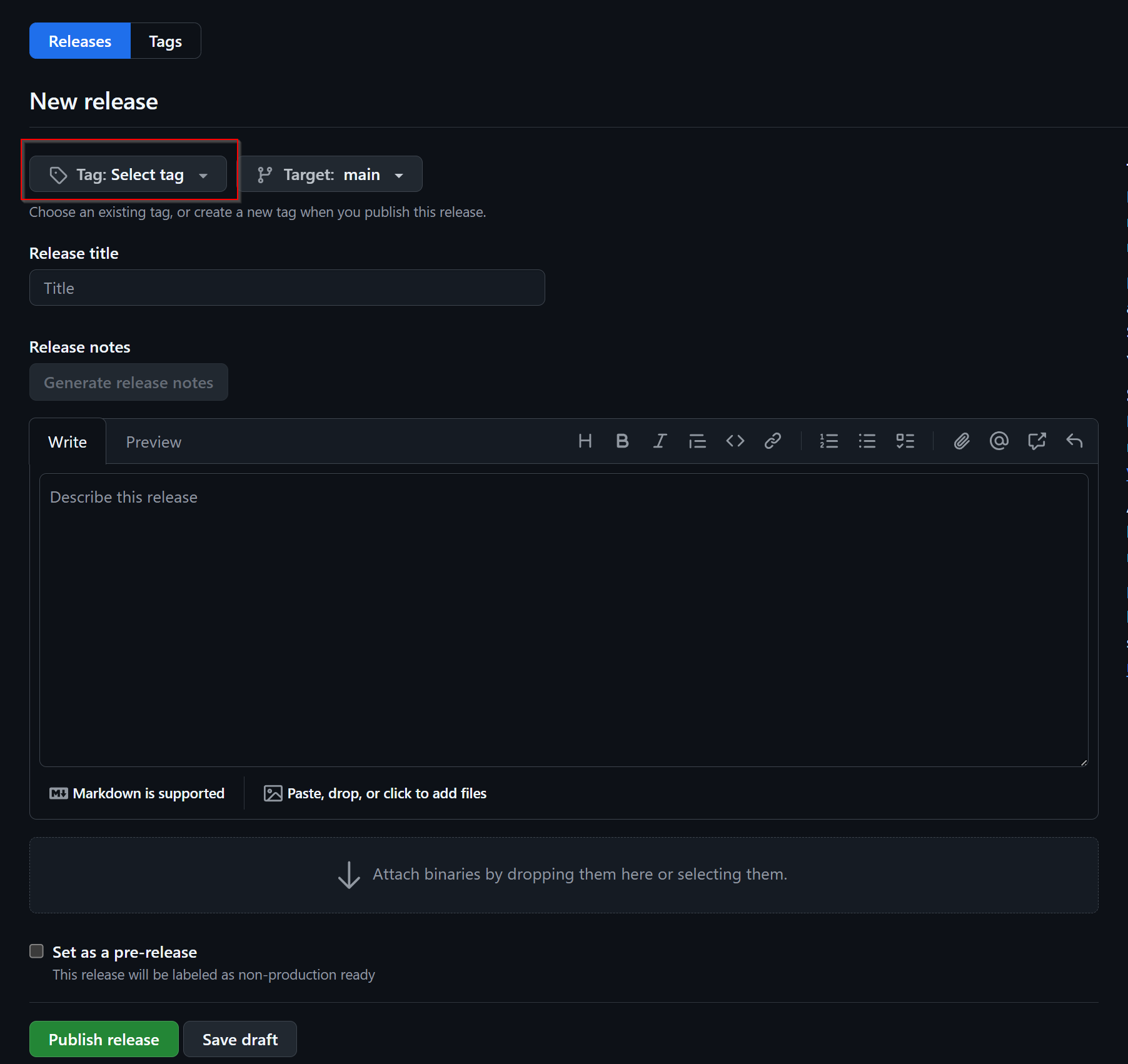 Tag Selector Location