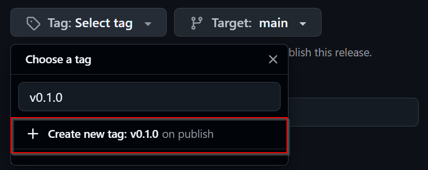 Creating Tag On Publish